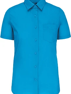 Kariban K 548 Popelínová halenka "Judith" s krátkým rukávem 20.K548 bright turquoise