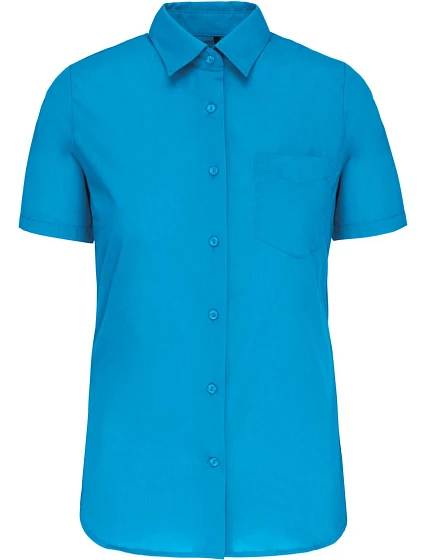 Kariban K 548 Popelínová halenka "Judith" s krátkým rukávem 20.K548 bright turquoise Kariban K 548 Popelínová halenka "Judith" s krátkým rukávem 20.K548 bright turquoise