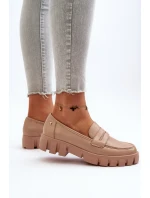 Dámské mokasíny z ekologické kůže béžové model 21649247 - VINCEZA