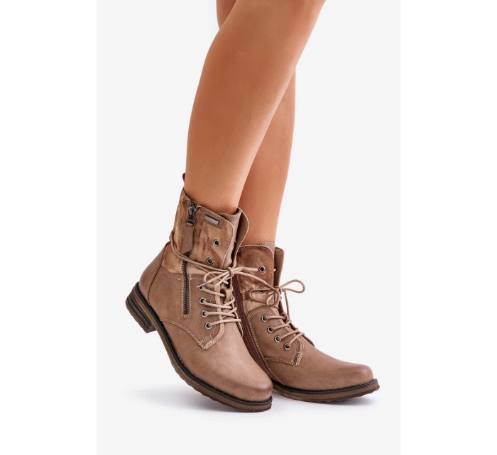 Dámské boty pracovní zateplené na zip tmavě béžové Liletta Dámské boty pracovní zateplené na zip tmavě béžové Liletta