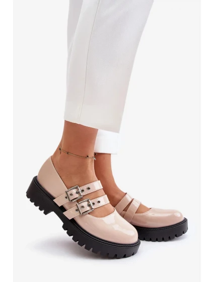 Polobotky Dámské S Pásky Lakované Béžové Terione