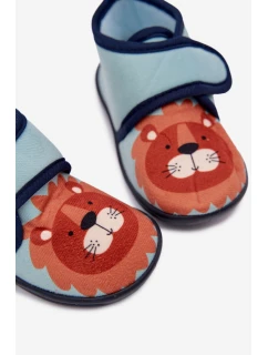 Dětské bačkory na suchý zip – modré Katline