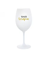 TEKUTÁ TERAPIA - biely pohár na víno 350 ml