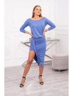 Asymetrické šaty, 3/4 rukávy, džínovina