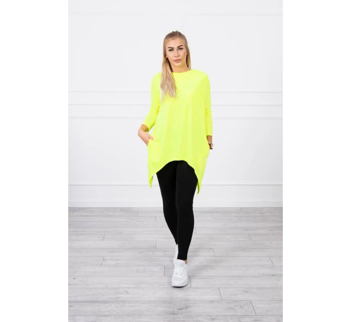 Mikina s potiskem kola žlutá neonová Mikina s potiskem kola žlutá neonová