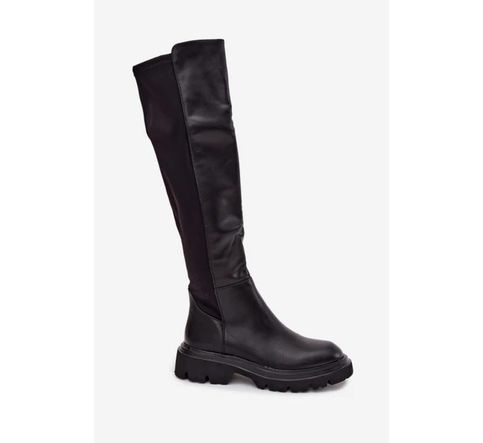 dámské kozačky z eko kůže černé model 21710947 - Boto