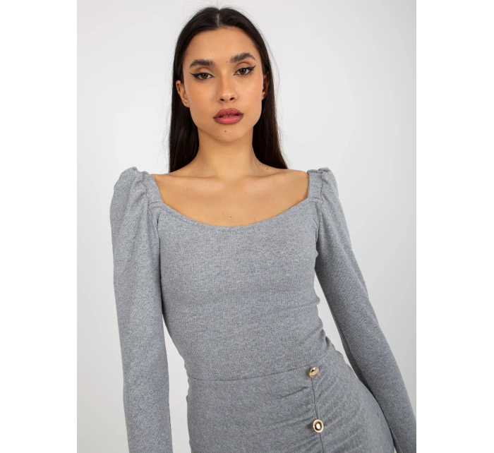 Dámské šaty EM SK 20 model 18044082 šedá - FPrice Dámské šaty EM SK 20 model 18044082 šedá - FPrice