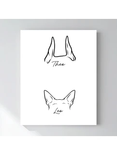 Personalizovaný plakát v rámu - 40x50 - zvířecí ouška