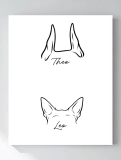 Personalizovaný plakát v rámu - 40x50 - zvířecí ouška 