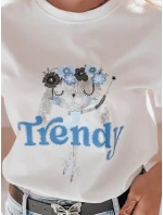 Dámské tričko s potiskem TRENDY BUNNY bílé FashionStreet RY2906