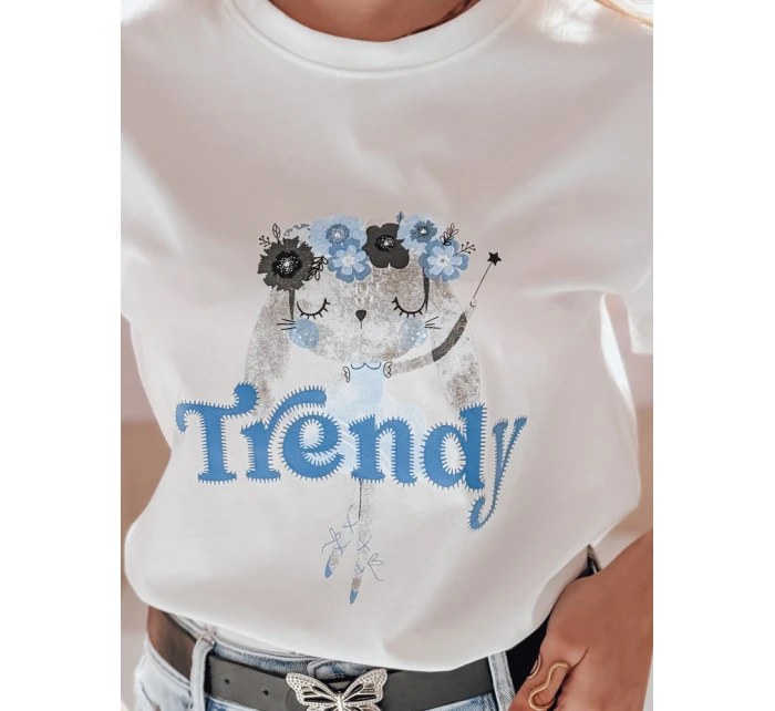Dámské tričko s potiskem TRENDY BUNNY bílé FashionStreet RY2906