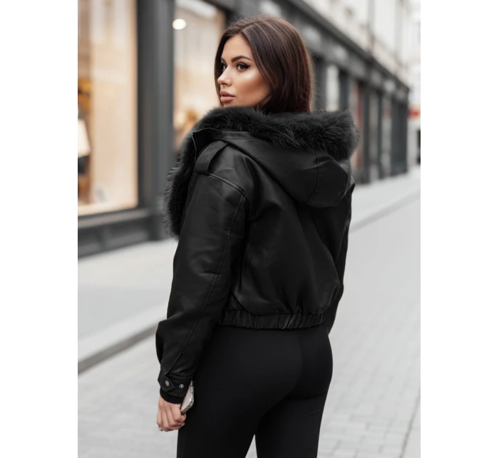 Dámská kožená bunda s kožešinou černá Dstreet model 21995407 - FashionStreet Dámská kožená bunda s kožešinou černá Dstreet model 21995407 - FashionStreet