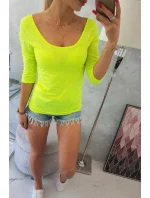 Halenka s kulatým výstřihem žlutá neonová Halenka s kulatým výstřihem žlutá neonová