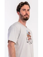 Pánská noční košile s krátkým rukávem Méďa na kole