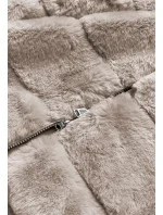 Béžová kožešinová vesta s kapucí (BR8060-12) Béžová kožešinová vesta s kapucí (BR8060-12)