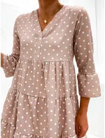 Béžové puntíkované šaty s volánky (706) Béžové puntíkované šaty s volánky (706)