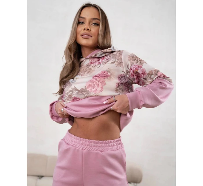 Sportovní souprava s květinovým motivem růžová model 22049189 - Moon