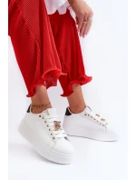 Dámské boty na platformě s ozdobami bílé Herbisa Dámské boty na platformě s ozdobami bílé Herbisa