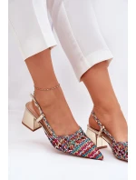 Sandály Na Podpatku S Pletením A Multikolor model 21689747 - Boto Sandály Na Podpatku S Pletením A Multikolor model 21689747 - Boto