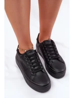 Kožené Tenisky Dámské Na Platformě Big Star Černé model 21693041 - Big Star Shoes Kožené Tenisky Dámské Na Platformě Big Star Černé model 21693041 - Big Star Shoes