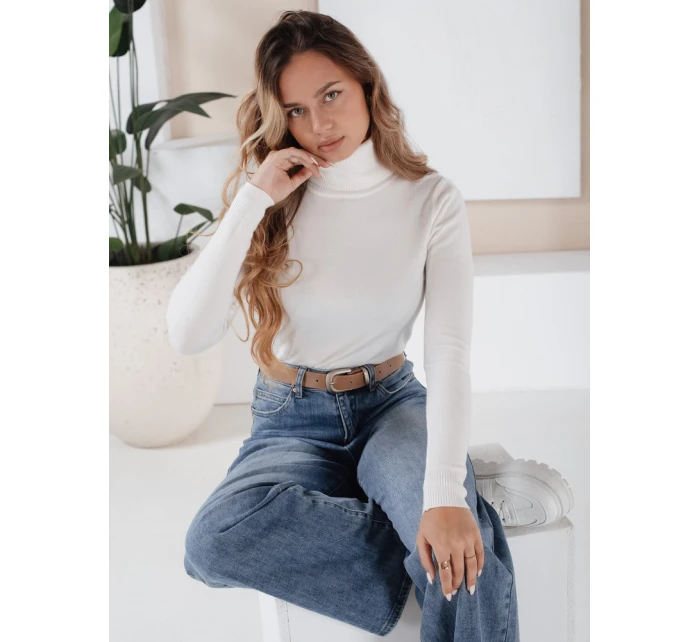 Dámský svetr s rolákem white model 21990942 - Dstreet