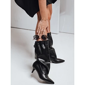 Dámské kozačky s pomačkaným svrškem černé FashionStreet ZY1136 Dámské kozačky s pomačkaným svrškem černé FashionStreet ZY1136