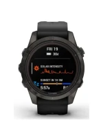 Hodinky Garmin Fenix 7S Pro 42mm Sapphire Solar šedé titanové DLC s černým řemínkem Hodinky Garmin Fenix 7S Pro 42mm Sapphire Solar šedé titanové DLC s černým řemínkem