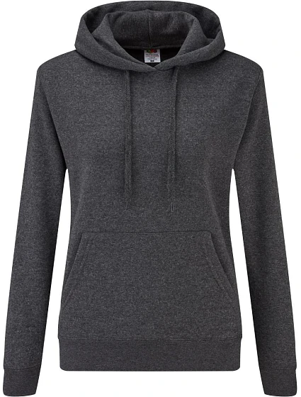 Fruit of the Loom Classic Lady-Fit Hooded Sweat Dámská mikina s kapucí 16.2038 dark heather grey Fruit of the Loom Classic Lady-Fit Hooded Sweat Dámská mikina s kapucí 16.2038 dark heather grey