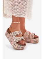 Dámské Sandály Na Masivní Platformě S Pletením A Přezkami Multikolor Dámské Sandály Na Masivní Platformě S Pletením A Přezkami Multikolor