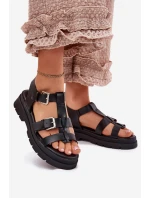 Dámské Sandály Eko Kůže S Přezkami Černé model 21699627 - Boto Dámské Sandály Eko Kůže S Přezkami Černé model 21699627 - Boto