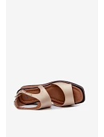 Kožené sandály na platformě Maciejka K7471-26 Zlaté