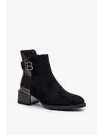 Elegantní kotníkové boty na podpatku zateplené černé Elegantní kotníkové boty na podpatku zateplené černé