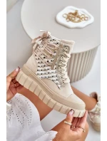 Vysoké Dámské Tenisky Na Masivní Platformě Světle Béžové Kernia Vysoké Dámské Tenisky Na Masivní Platformě Světle Béžové Kernia