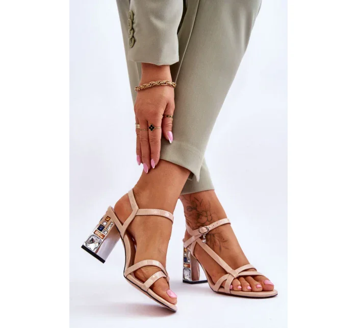 Sandály na podpatku model 179863 Step in style Sandály na podpatku model 179863 Step in style