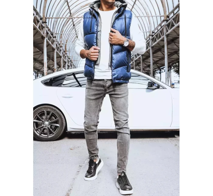 Pánská tmavě modrá vesta FashionStreet TX4143