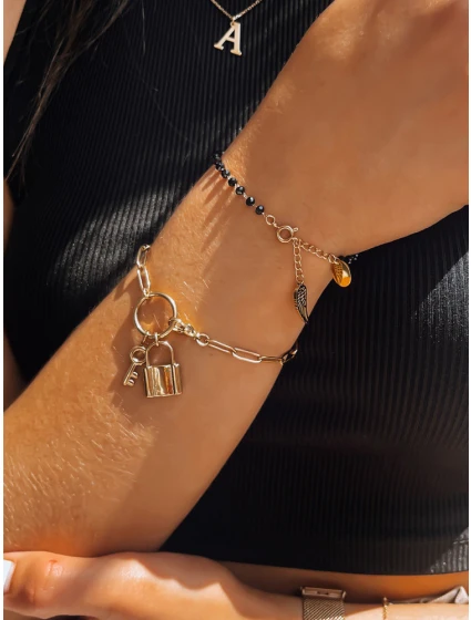 FREE TIME černý náramek FashionStreet LY0095 FREE TIME černý náramek FashionStreet LY0095