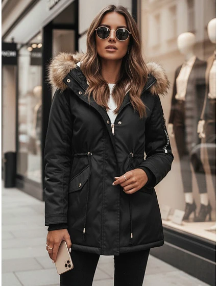 Dámská zimní bunda parka černá Dstreet model 21971026 - FashionStreet Dámská zimní bunda parka černá Dstreet model 21971026 - FashionStreet
