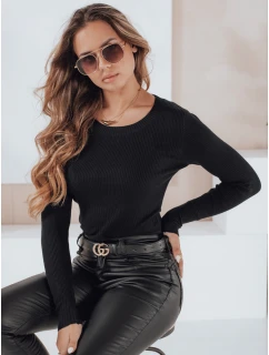 Dámský žebrovaný svetr NOLVIE black FashionStreet MY2492