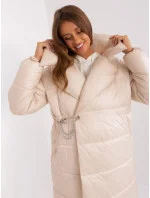 Světle béžová lehká dámská zimní péřová bunda model 21247743 - Factory Price