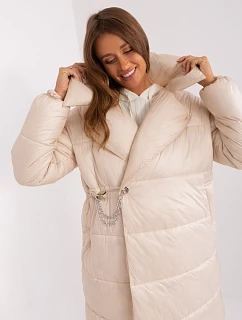 Světle béžová lehká dámská zimní péřová bunda model 21247743 - Factory Price