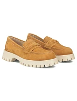 Dámské semišové kožené polobotky lords camel Filippo DP7554