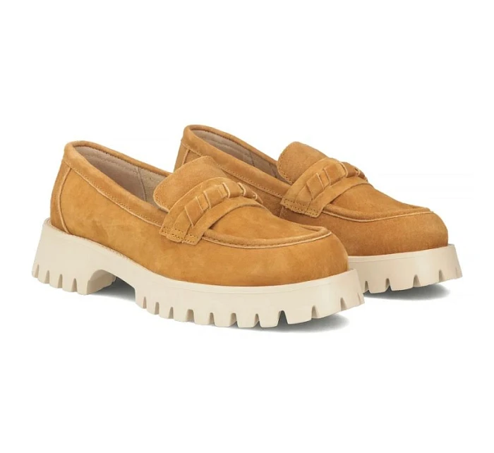 Dámské semišové kožené polobotky lords camel Filippo DP7554