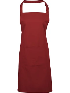 Premier PR 154 Zástěra s laclem a kapsou na břiše "Colours" 39.0154 burgundy