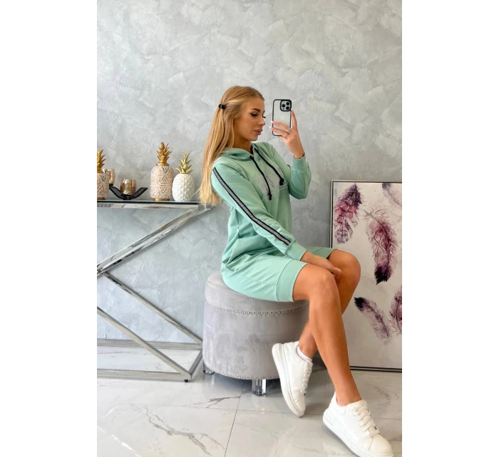 Šaty s model 21752976 potiskem tmavě mátové - K-Fashion