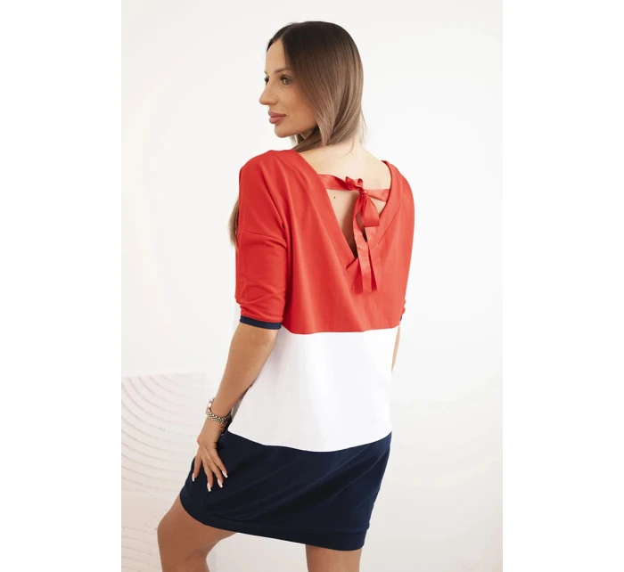 Dámské šaty Plus Size s výstřihem do V a šňůrkami červená