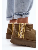 Kožené Semišové Sněhule Dámské Zelené model 21642388 - Boto