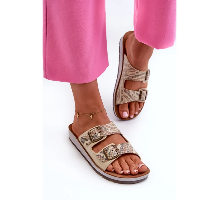 Pohodlné Dámské Žabky S Zlaté model 21664587 - Inblu Pohodlné Dámské Žabky S Zlaté model 21664587 - Inblu