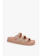 Dámské Pantofle S Pásky A Přezkami Béžové model 21687475 - Boto