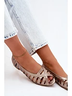 Kožené prolamované baleríny Maciejka P7540-25 Zlaté