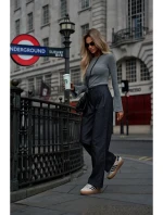 model 20475983 Kalhoty se širokými nohavicemi grafitové - Moe model 20475983 Kalhoty se širokými nohavicemi grafitové - Moe